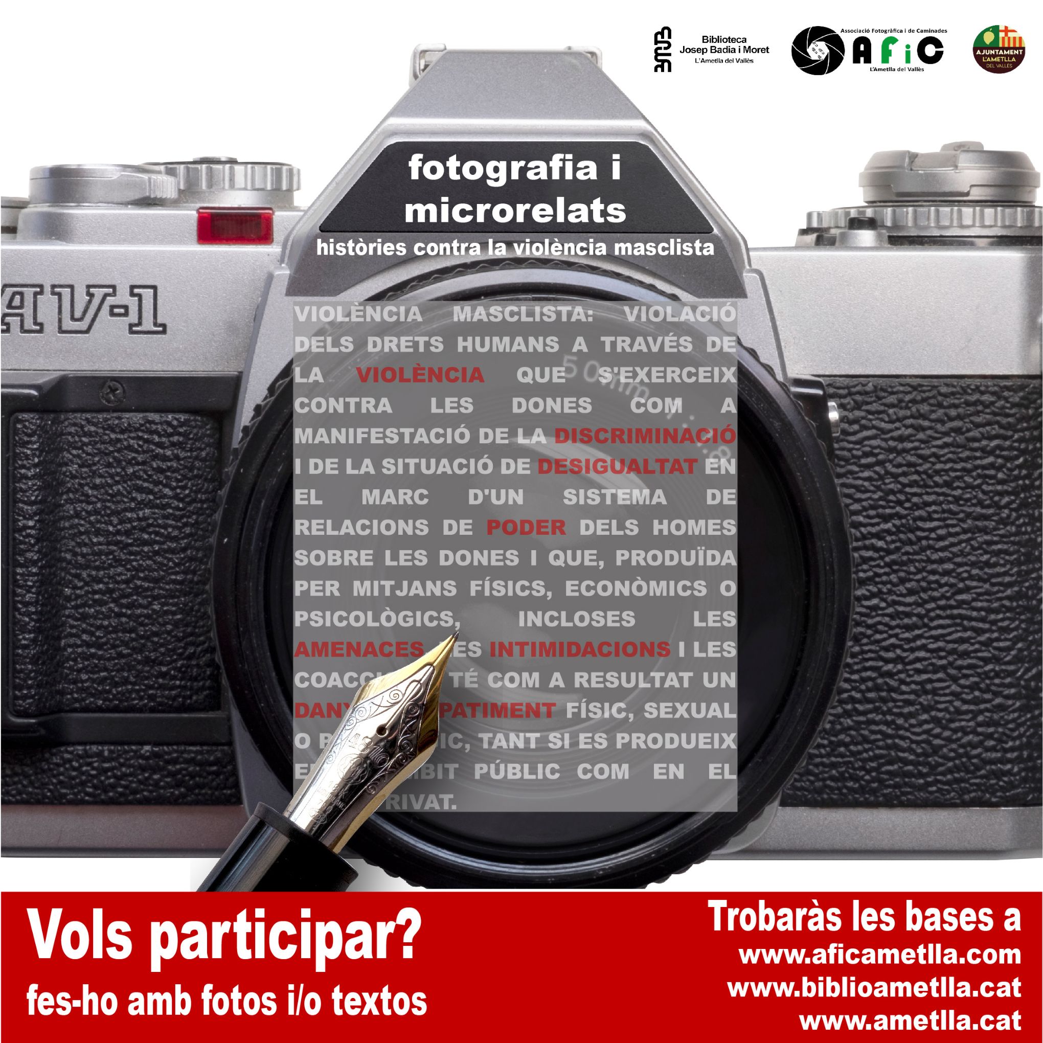 Fotografia i Microrelats: "Històries contra la violència masclista"